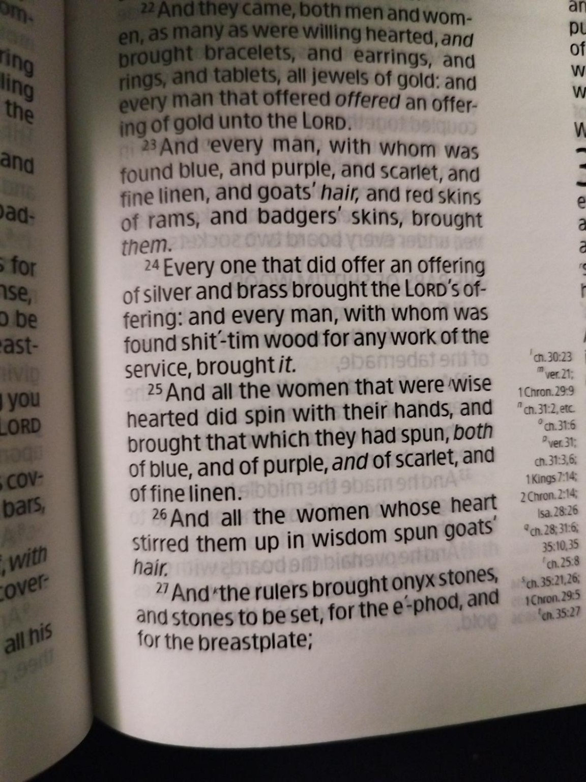 Exodus 35:24 in the Authorized King James Version
